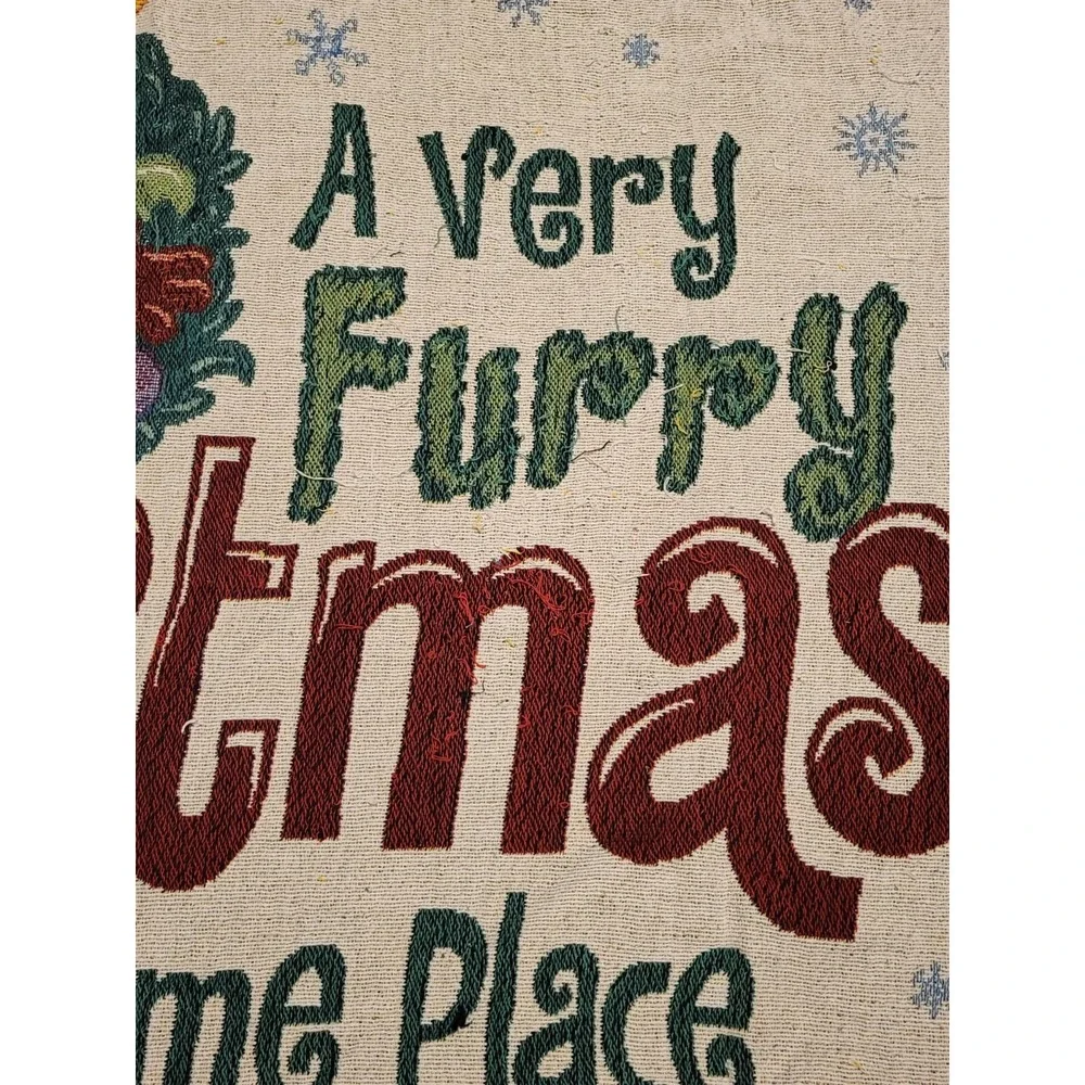 A VERY FURRY CHRISTMAS AT SESAME PLACE BLANKET THROW SESAME STREET ELMO RARE HTF